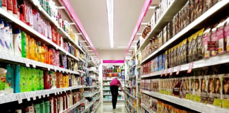 FMCG products in a supermarket